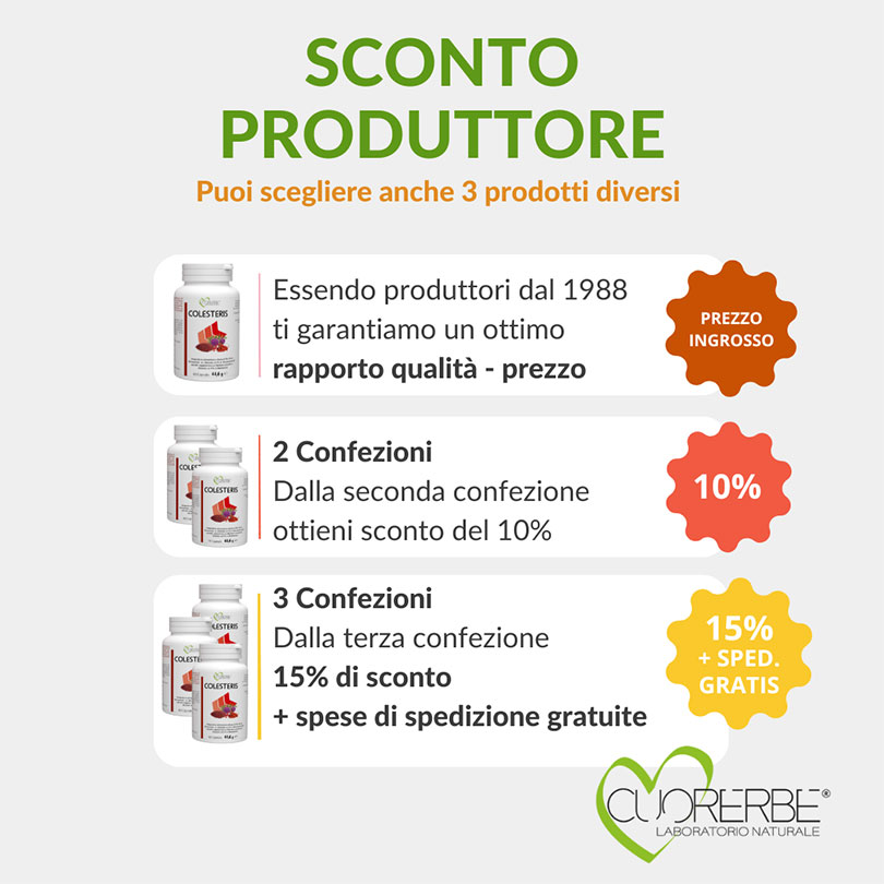 Colesteris - Acquista 3 confezioni e ottieni il 15% di sconto + spedizione gratuita