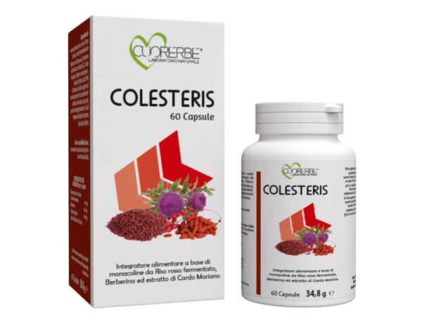 Colesteris - Integratore alimentare con Riso rosso fermentato, Berberis aristata e Cardo mariano