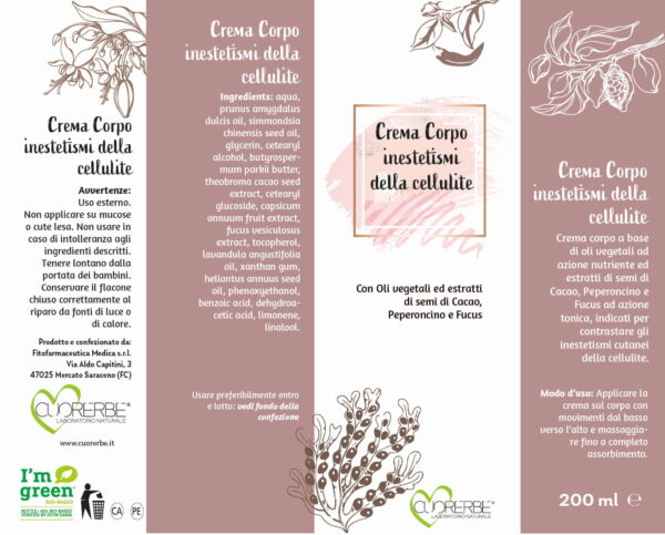 Crema corpo contro gli inestetismi della cellulite astuccio