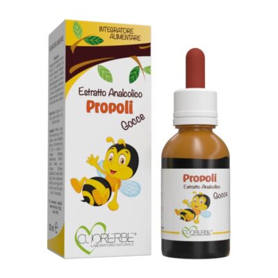 Estratto analcolico per bambini a base di Propoli ed essenze vegetali utili per favorire il benessere delle vie respiratorie.