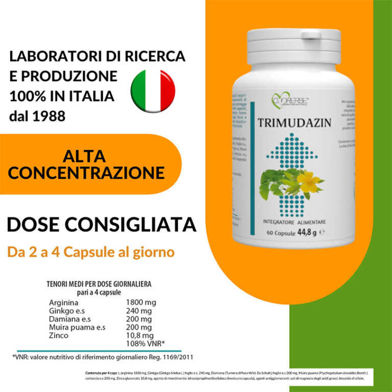 Trimudazin a base di Larginina, zinco, damiana, Muira puama 60 capsule