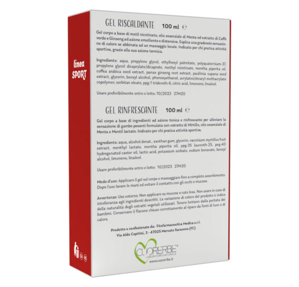 Box idee regalo linea sport Gel riscaldante - Gel rinfrescante retro