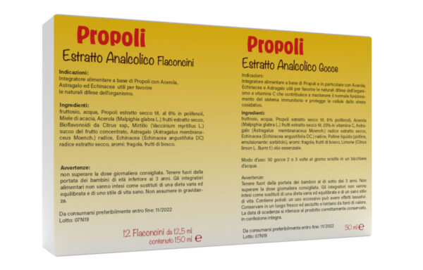 Box idee regalo Propoli analcolica flaconcini + Propoli analcolica gocce retro