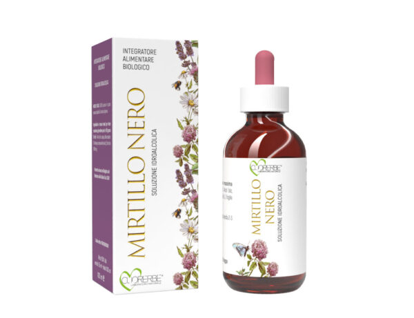 Soluzione idroalcolica biologica da pianta fresca di Mirtillo nero Bacche (Vaccinium Myrtillus L. - Bacche) 100 ml
