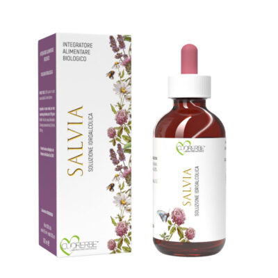 Soluzione idroalcolica biologica da pianta fresca di Salvia (Salvia Officinalis L. - sommità fiorita) 100 ml