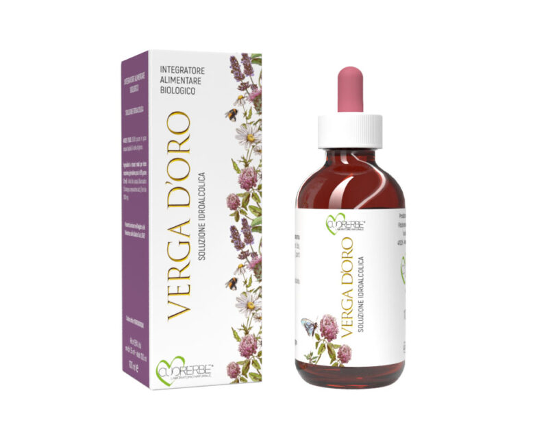 Soluzione idroalcolica biologica da pianta fresca di Verga D'Oro (Solidago Virga Aurea L. - pianta intera fiorita) 100 ml