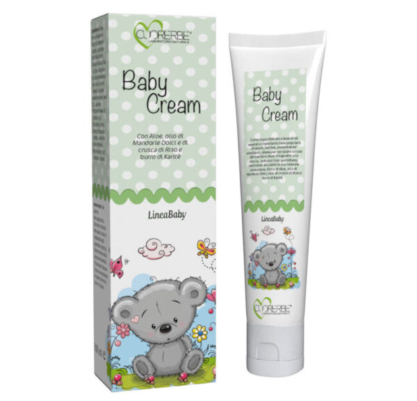 Baby Cream, crema per bambini con Aloe, Burro di Karité, Olio di mandorle dolci e Olio di crusca di riso
