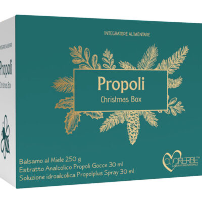 Christmas Box Propoli Adulti - Set con Balsamo al miele + Propoli analcolica gocce + Propolplus Spray