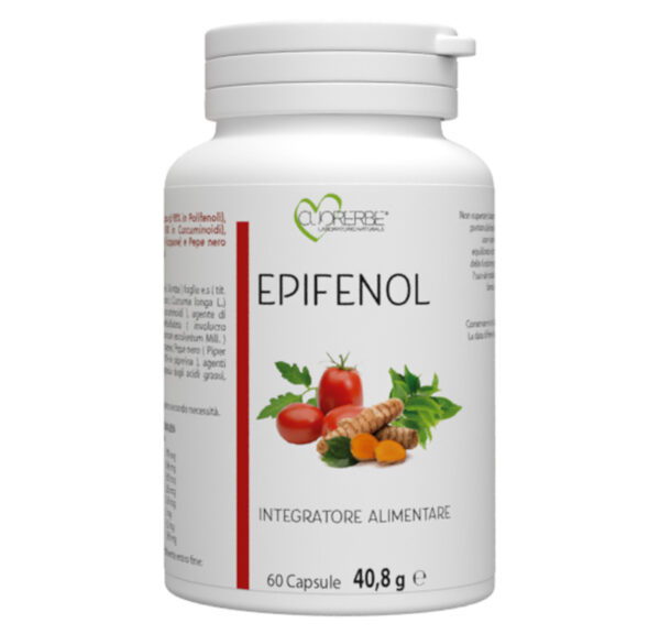 Epifenol - Integratore alimentare a base di Tè Verde e.s, Curcuma e.s, Pomodoro e Pepe - Flacone