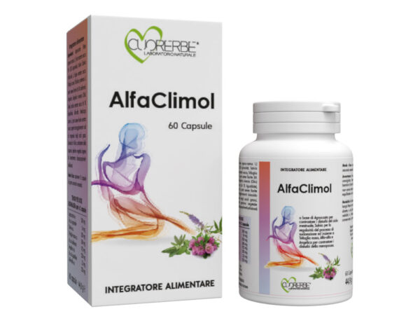 AlfaClimol - Integratore alimentare a base di Agnocasto per contrastare i disturbi del ciclo mestruale, Salvia per la regolarità del processo di sudorazione ed insieme a Trifoglio rosso, Alfa-alfa e Angelica per contrastare i disturbi della menopausa.