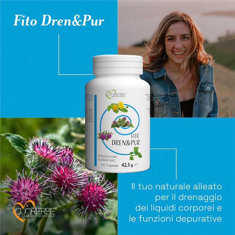 Integratore Fito Dren&Pur - Naturale alleato per il drenaggio dei liquidi corporei e le funzioni depurative