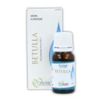 Boccetta di Olio essenziale puro di Betulla Cuorerbe con confezione su sfondo bianco