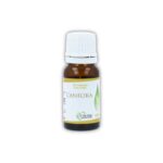 Olio essenziale puro di Canfora Cuorerbe Boccetta di Olio essenziale puro di Canfora Cuorerbe su sfondo bianco