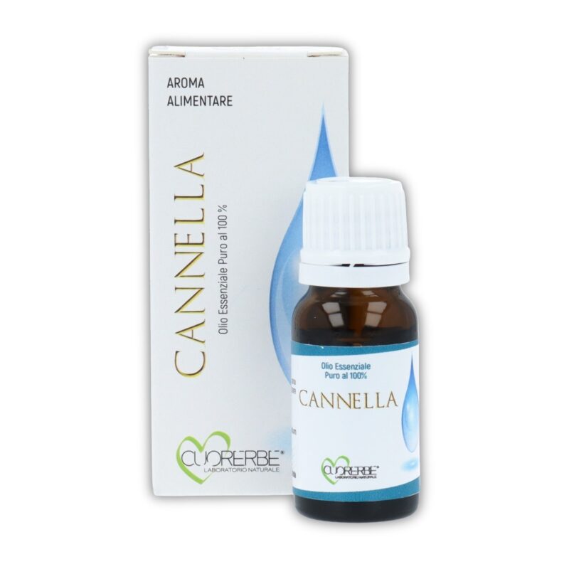 Olio essenziale puro di Cannella foglie Cuorerbe Boccetta di Olio essenziale puro di Cannella foglie Cuorerbe su sfondo bianco