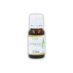 Olio essenziale puro di Cipresso Cuorerbe Boccetta di Olio essenziale puro di Cipresso Cuorerbe su sfondo bianco