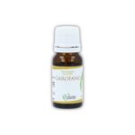 Boccetta di Olio essenziale puro di Garofano Chiodi Integratore Cuorerbe su sfondo bianco