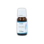 Olio essenziale puro di Issopo Cuorerbe Boccetta di Olio essenziale puro di Issopo Cuorerbe su sfondo bianco