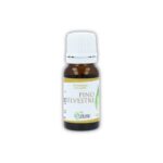 Olio essenziale puro di Pino silvestre Cuorerbe Boccetta di Olio essenziale puro di Pino silvestre Cuorerbe su sfondo bianco