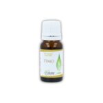 Boccetta di Olio essenziale puro di Timo Cuorerbe su sfondo bianco